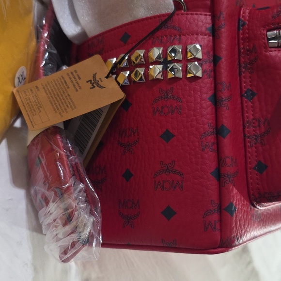 AUTHENTIC Candy Red MCM Backpack!  Brand New! main image 10
